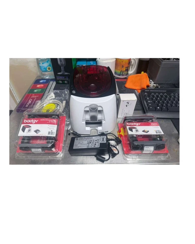 Evolis Badgy Color Printer for Plastic ID Card  badges business cards New +extra - Image 2 of 4