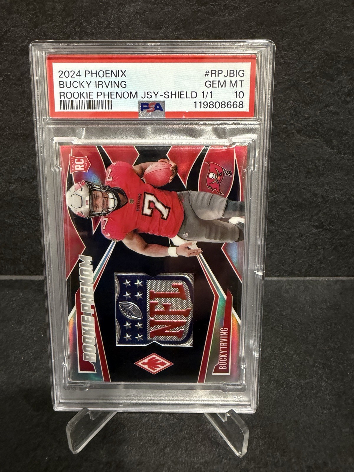 Bucky Irving Panini Phoenix Rookie Phenom Jersey #RPJBIG NFL Shield 1/1