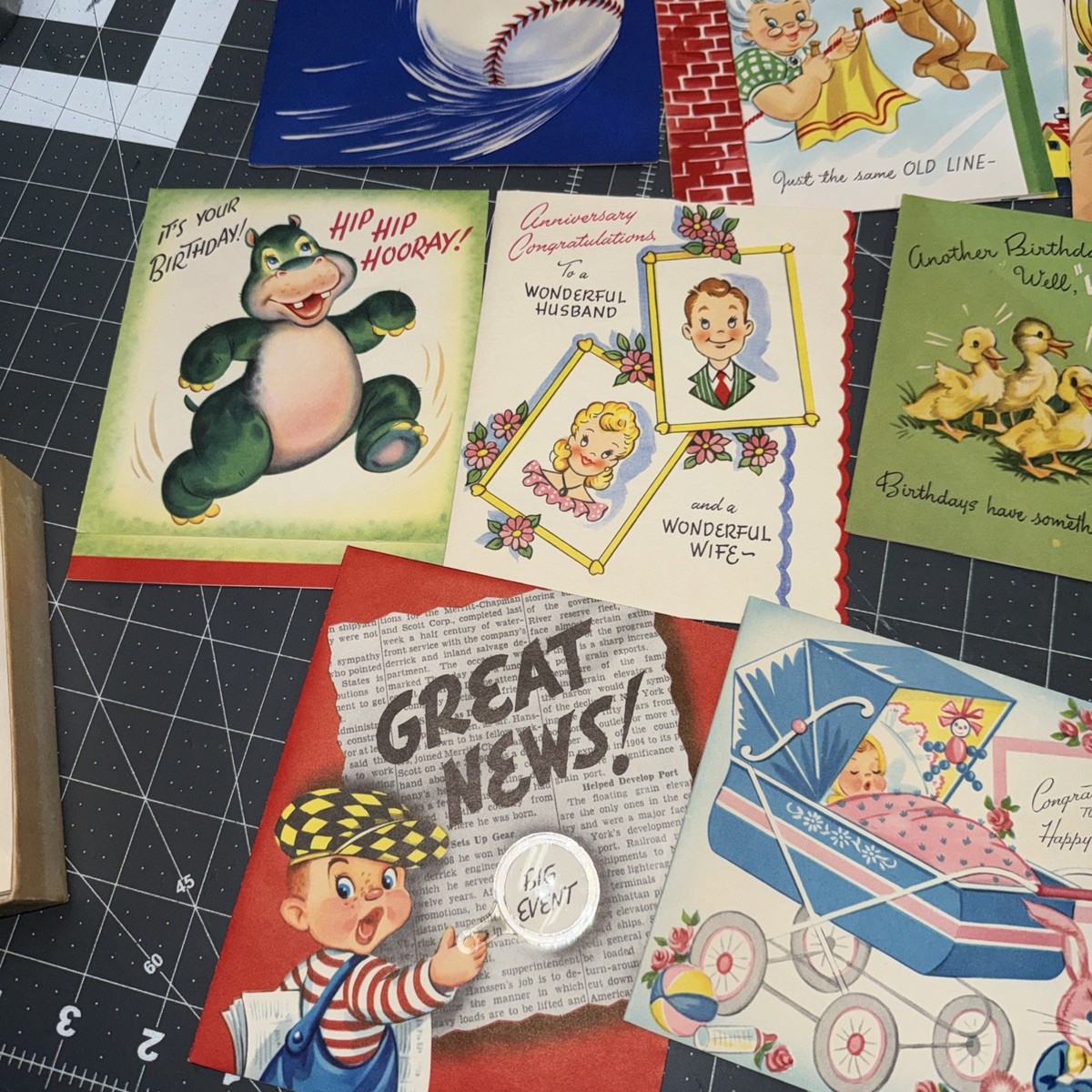 COMICS NEWS　ハガキ　チラシ　計46枚　1981年～1990年 Vintage Comics in Action 14 Greeting Cards Original to the Box 3D