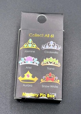 Disney Princess Mystery Pin Box Tiara Collection Jasmine/Cinderella/ariel & othe