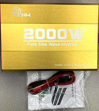 2000W Pure Sine Wave Inverter 12V DC to 120V AC Converter Remote Control