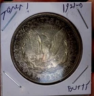 MORGAN SILVER DOLLAR 1921 D TAGET TONER BU++ NICE COLORS