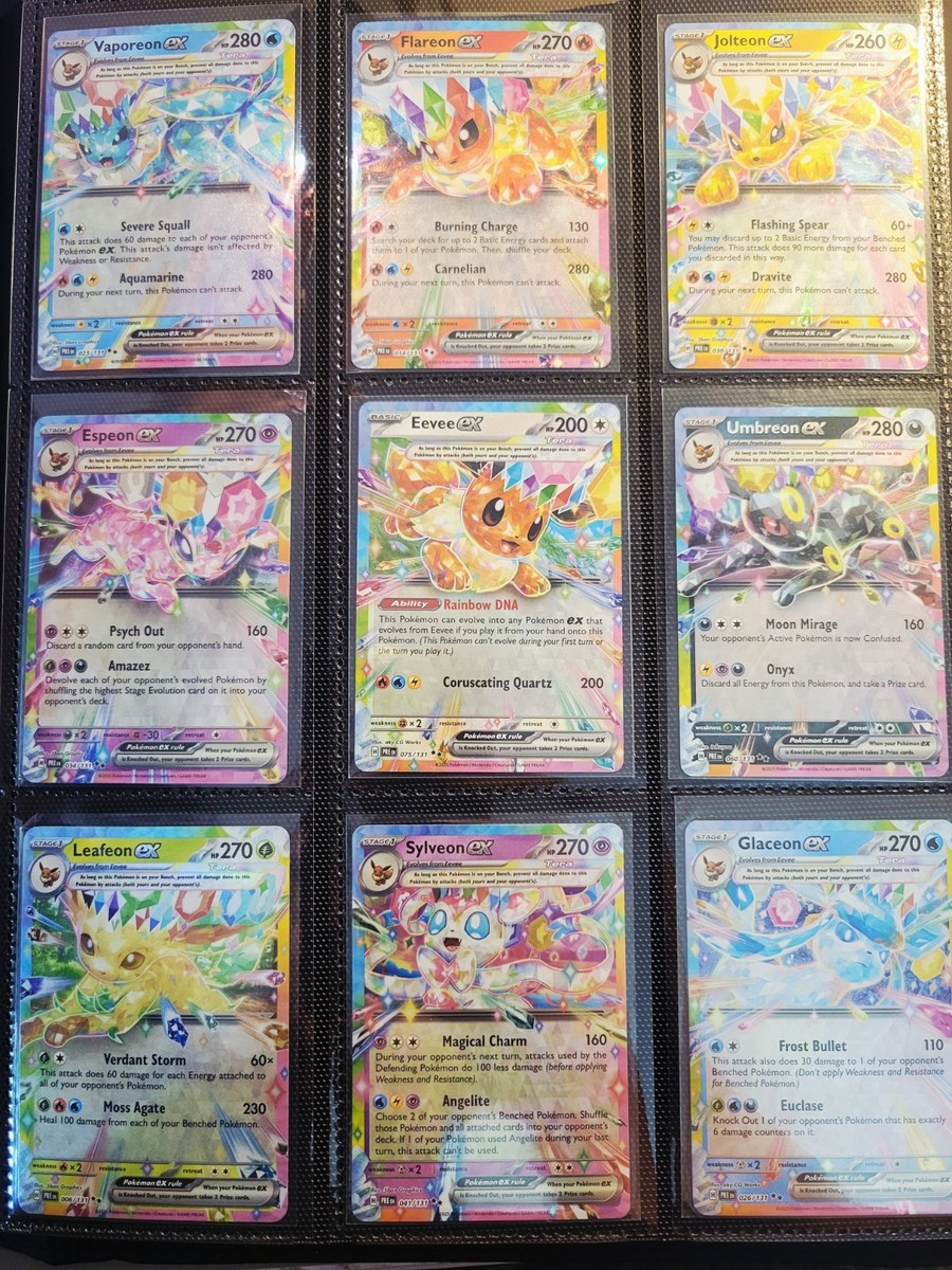 Pokémon TCG Eeveelutions EX Prismatic Evolutions - 9 CARD SET