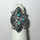 Vintage Navajo Sterling Silver Turquoise Knuckle Ring Size 3.5