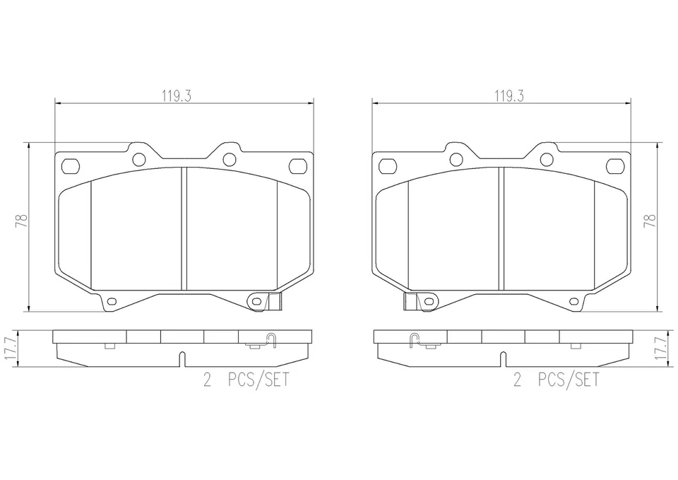 Juego de pastillas de freno de disco delanteras de cerámica Brembo P83118N para Toyota Tundra 2000-2003 Foto 4 de 4
