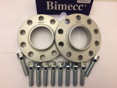 12mm BIMECC SILBER RADNABE ZENTRISCH DISTANZSCHEIBEN + 10 X 40mm BOLZEN PASSEND FÜR VW 5X100 M14X1,5 57