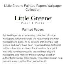 Little Greene Wallpaper Broad Stripe In Fondre - 7 Double Rolls - Reques...