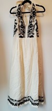 Urban Outfitters Cream Halter Dress With Black Flowers size S Brand NEW w/tags