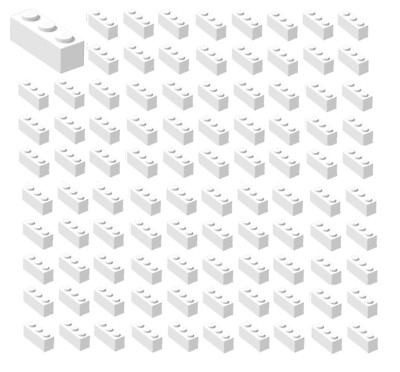 100x NEW LEGO 1x3 White Bricks Wall  City Town Building