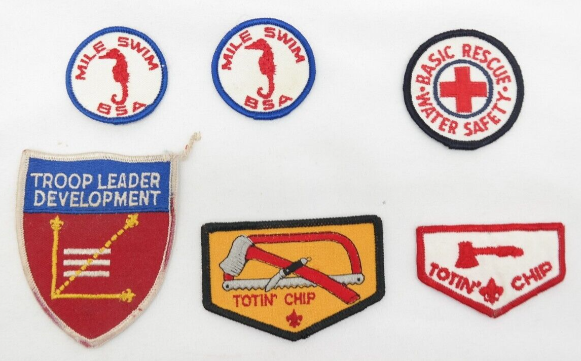 Boy Scouts Patch Lot Totin Chip Troop Leader Development Basic Rescue
