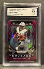 2020 Saquon Barkley Draft Pick Crusade Purple Prizm Card #85 PGA GEM MINT 10