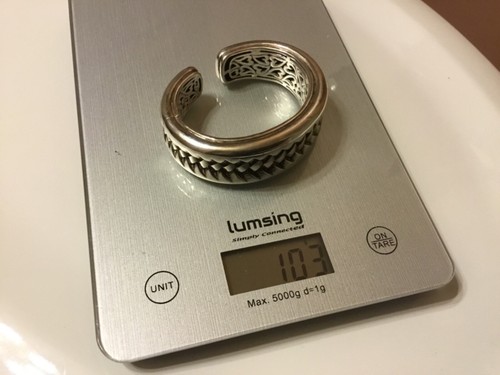 NEW SCOTT KAY LARGE CROSS WOVEN .925 STERLING SILVER OPEN CLOSE BALE VERY RARE!! - Picture 6 of 6