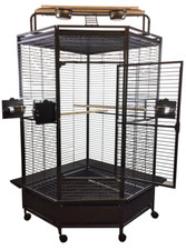 Parrot-Supplies Oklahoma Premium Play Top Corner Parrot Cage - Black