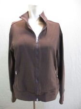 Lucy Size L Womens Brown Stand Collar Zip Long Sleeve Athletic Jacket 7W-792