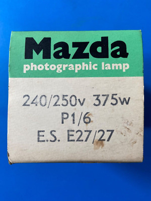 Mazda Fotolampe 240/250v 375v P1/6 E.S. E27/27 Glühbirne