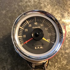 Vtg Archerkit Rpm Tachometer Chrome 8000 Rpm V8 Muscle Car As Is Rare Atrc2