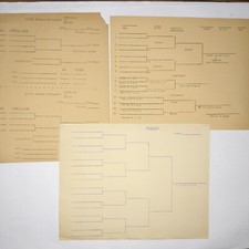 LOT 1945 Navy Pre-Flight Training School Ephemera Sports Tournament Brackets 8K