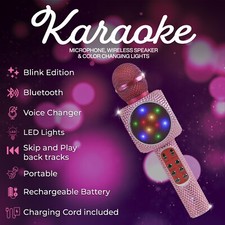 Pink Bling Wireless Karaoke Microphone SAB-Pink 