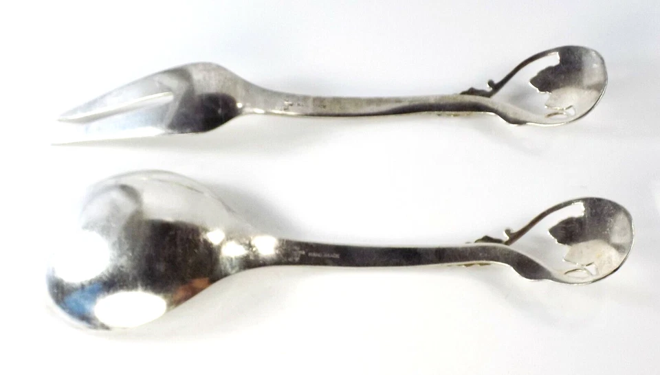 JUEGO DE SERVIR ENSALADA DE VID DE UVA DE PLATA ESTERLINA FRANK M WHITING | 184,6 GR | #8110 Foto 3 de 4