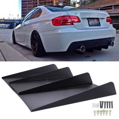 For E90 E92 E93 335i Rear Diffuser Bumper 4 Shark Fins Spoiler Lower ...