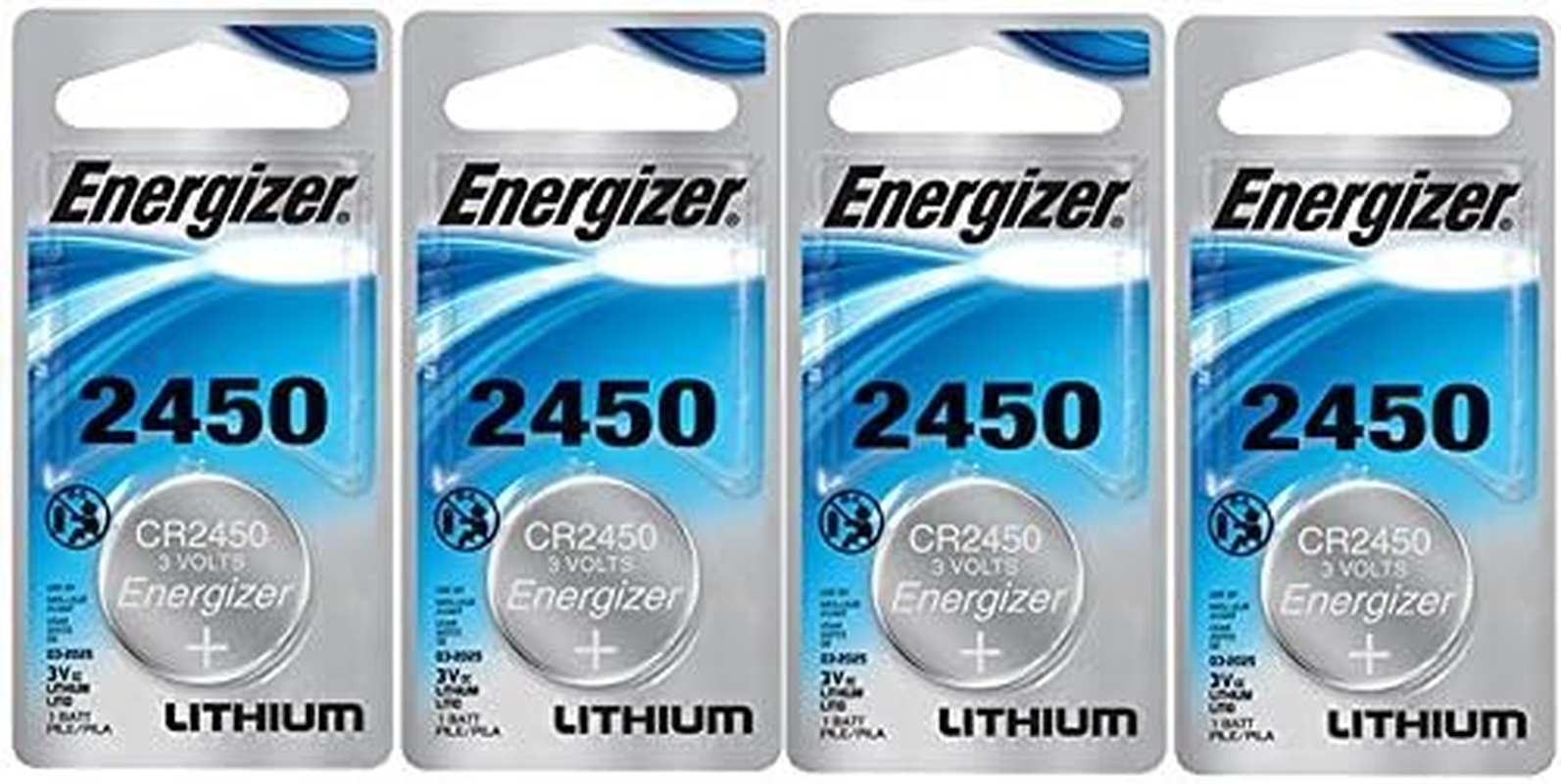 Lithium Coin Blister Pack Watch/Electronic Batteries CR2450 (Pack of 4)