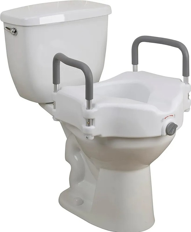 Drive DeVilbiss Elevated Toilet Seat Removable Arms 5in 300lb RTL12027RA