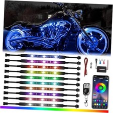 Shinight 10 Pcs Motorcycle Led Light Kits App Control Multicolor Waterproof