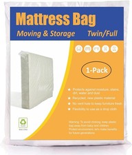 ComfortHome Mattress Bag for Moving and Storage, Twin/Full 1-Pack , Clear