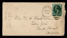 DR WHO 1881 FANCY CANCEL 30 NY TO SAN JOSE CA M47888