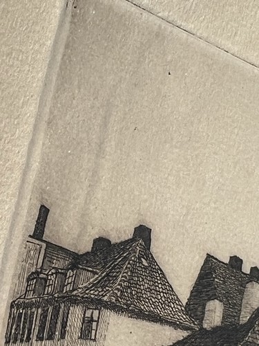 Otto Holm Signed Etching Street Scene Church Spire Architecture 1930s 10x17” Art - Picture 7 of 14