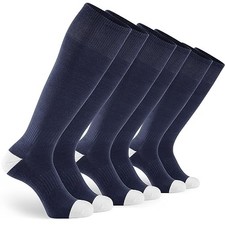 3 Pairs Soccer Football Socks for Youth Baseball Softball Medium Navy Blue