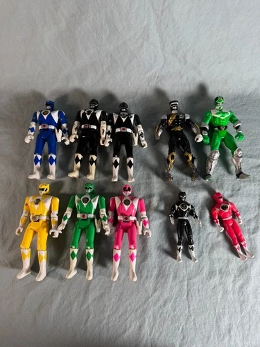 Lot of 11 Vintage 1993 Mighty Morphin Power Rangers Auto Morphin Flip Head