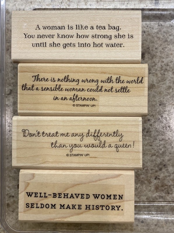 Stampin’ Up! FAVORITE THOUGHTS-retired wood set of 4-Women's humor