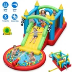Kids Inflatable Bounce House Water Park Water Slide Climbing Jumping Splash Pool