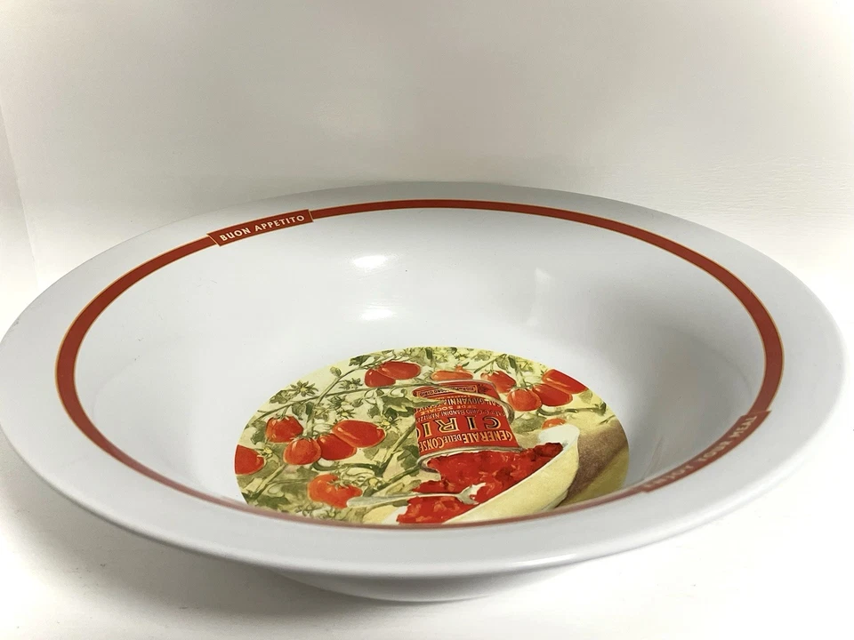 Cuenco para servir pasta rústica Pottery Barn, "Buon Appetito" 14 pulgadas, grande/profundo Foto 2 de 4