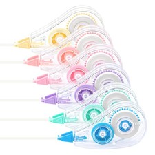 6 PCS Colorful Core Correction Tape 18.04 Ft White Tear Resistant 0.2 Inch
