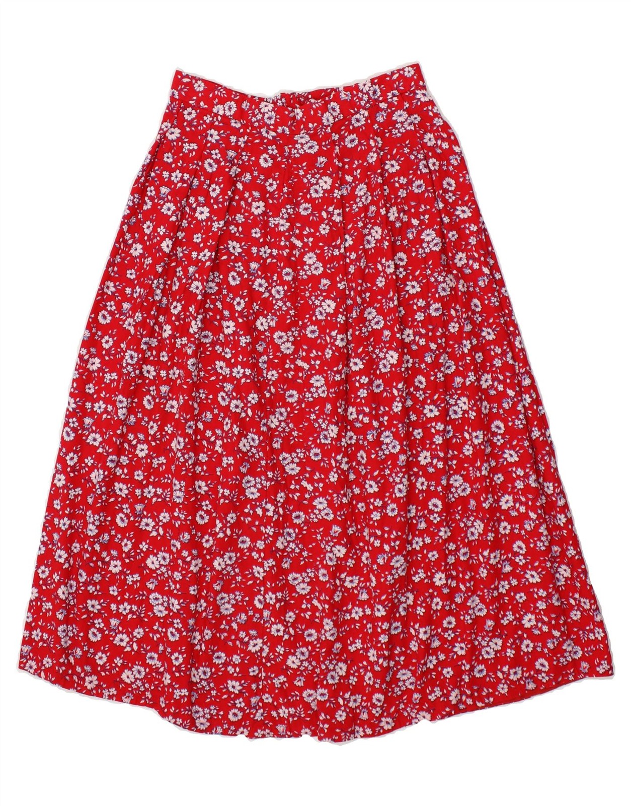 VINTAGE Womens A-Line Skirt W26 Small Red Floral CH05