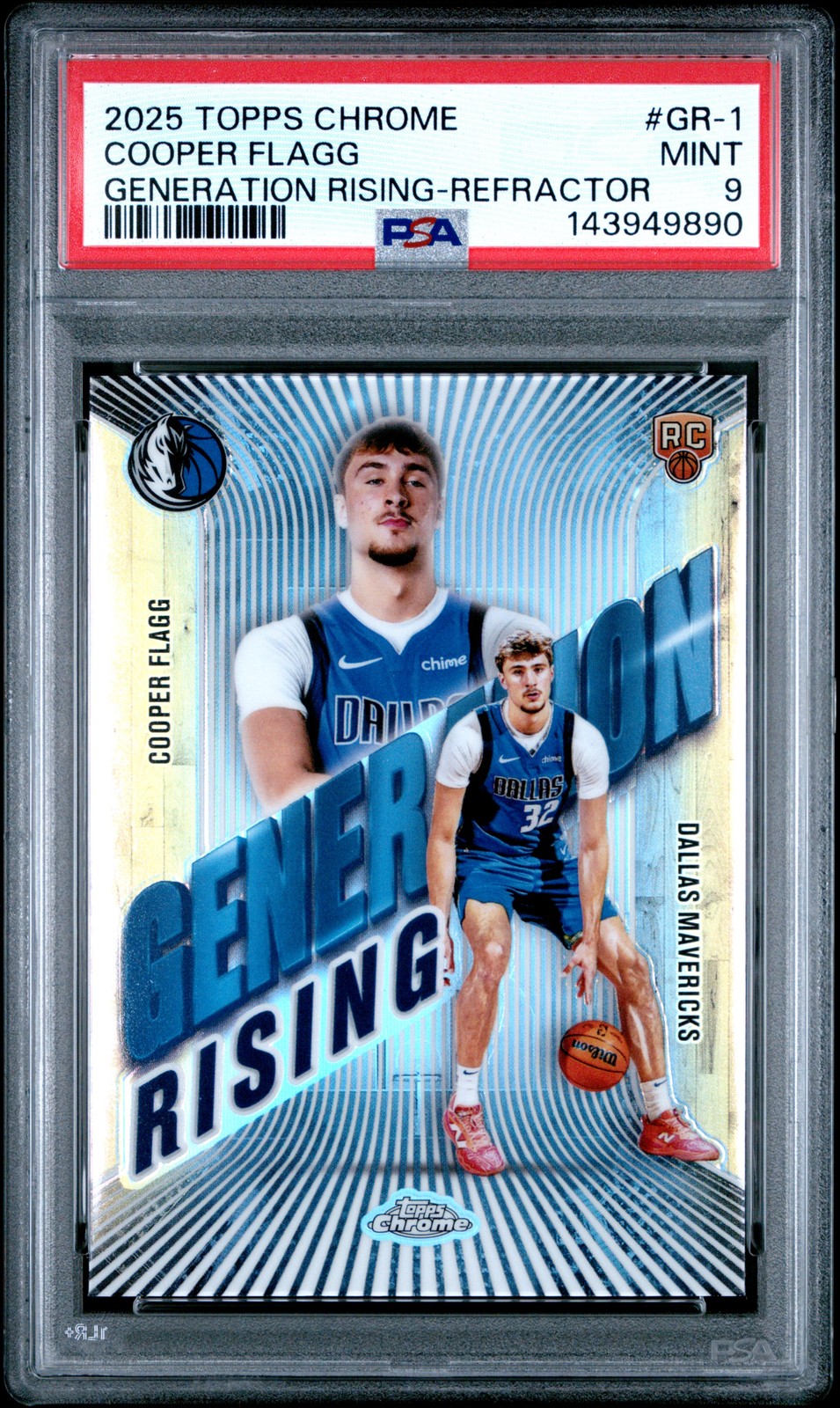 2025 TOPPS CHROME GENERATION RISING REFRACTOR #GR-1 COOPER FLAGG PSA 9