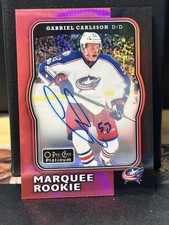 2017-18 O-Pee-Chee Platinum Red Rainbow Auto Gabriel Carlsson Rookie