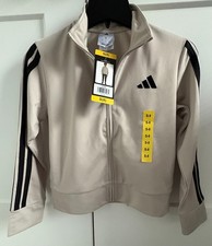 Adidas Youth Tricot Full Zip Jacket, SMALL 8 , Natural Beige , Brand New, NWT
