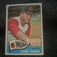 Topps 1965 Luis Tiant Rookie #145 Cleveland Guardians Baseball Trading Card. rookie card picture
