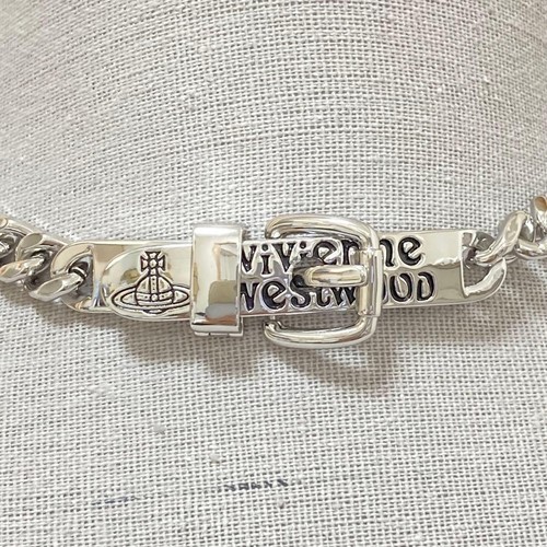 Vivienne Westwood Necklace Bracelet 2way AUGUSTINO Choker Buckle Silver w/Pouch - 第 3/8 張圖片
