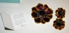 Vintage Set ALANA STEWART BROOCH~CLIP EARRINGS DEMI PARURE Original Box~Booklet — photo 10