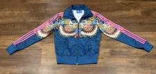 Adidas Farm Rio Borbomix Jacket Women Small Teal Full Zip Track Butterfly Mosaic