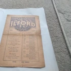 Ilford v  Walthamstow  Avenue Essex Senior Cup  Football Programme 15/2/1930.