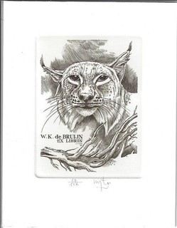 WOJCIECH LUCZAK: Exlibris für W. K. de Bruijn Luchs
