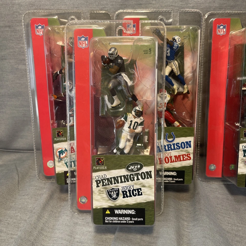 Figuras MCFARLANE 2004 NFL 3" 2 piezas. Juego de 6 Favre de arroz Brady Moss Smith completos Foto 3 de 4