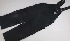 Vintage Carhartt Canvas Double Knee Overalls Bibs Insulated 90s USA Work WORN