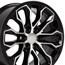 17x8 OE Wheels CV54 Black Machined Wheels 6x120 (33mm) Set of 4