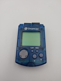 Sega Dreamcast VMU HKT-7000 Visual Memory Unit Transparent Blue NEW BATTERIES
